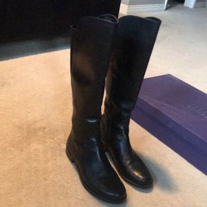 Stuart Weitzman black leather knee-high boots